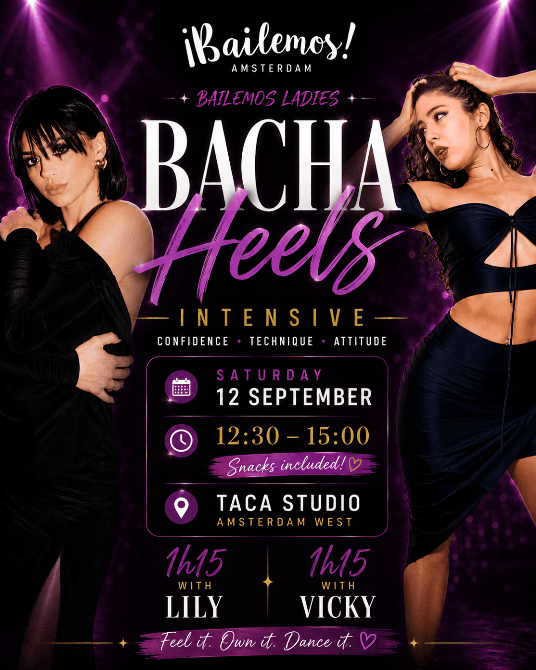 Bacha-Heels intensive with Vicky & Lily special class at Bailemos Amsterdam