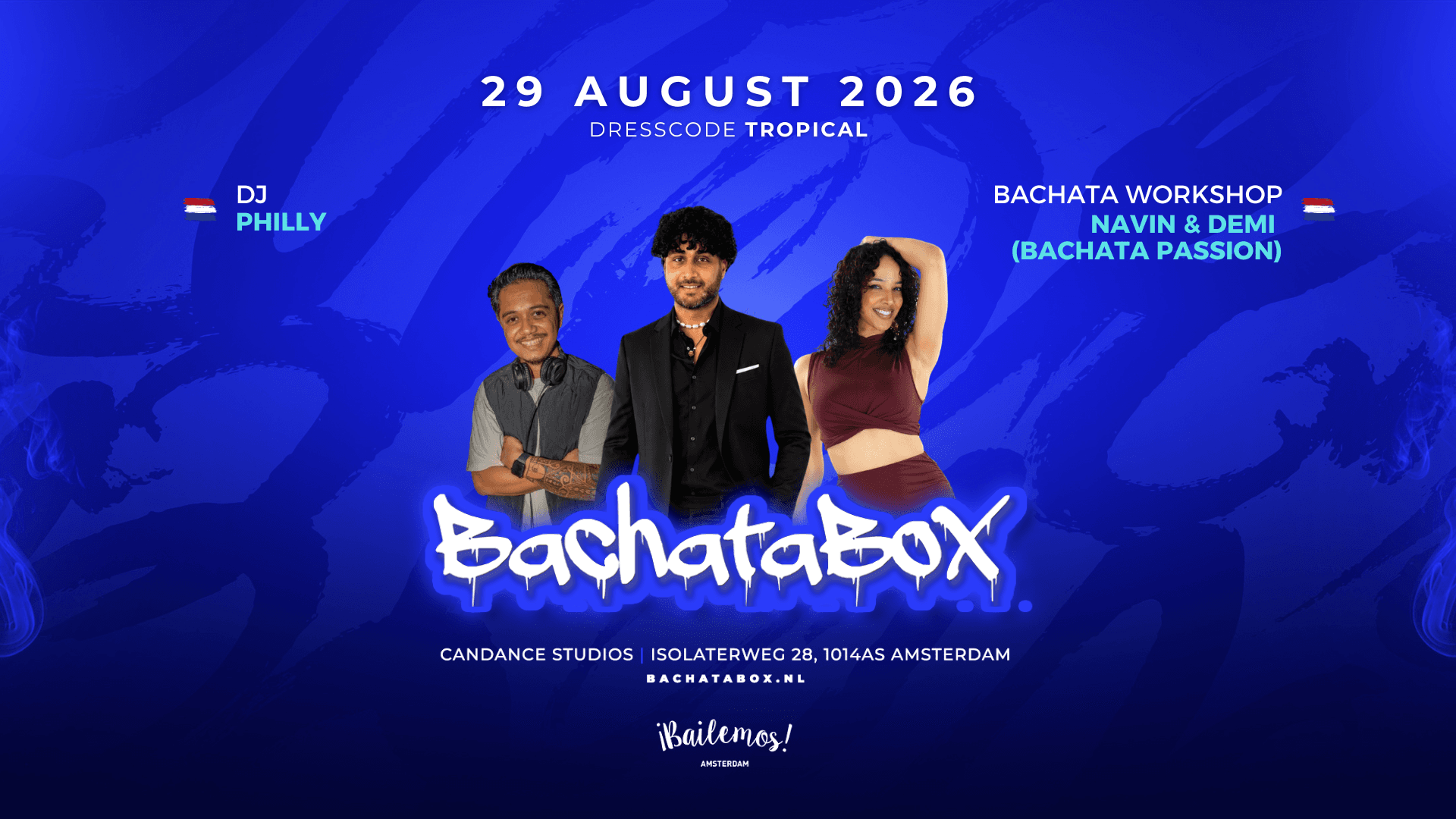 Bachatabox Amsterdam August 29 event poster